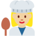 Twitter里的女厨师：中浅肤色emoji表情