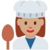Twitter里的女厨师：中等肤色emoji表情