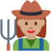 Twitter里的女农民：中等肤色emoji表情