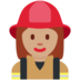 Twitter里的女消防员：中等肤色emoji表情