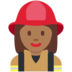 Twitter里的女消防员：中黑肤色emoji表情