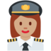 Twitter里的女飞行员：中等肤色emoji表情
