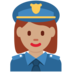 Twitter里的女警官：中等肤色emoji表情