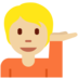 Twitter里的单手举起的人：中浅肤色emoji表情