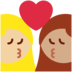 Twitter里的亲吻: 女人女人中等-浅肤色中等肤色emoji表情