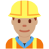 Twitter里的男建筑工人：中等肤色emoji表情