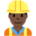 Twitter里的男建筑工人：深色肤色emoji表情