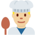 Twitter里的男厨师：中浅肤色emoji表情