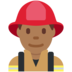 Twitter里的男消防员：中黑肤色emoji表情