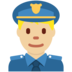 Twitter里的男警官：中浅肤色emoji表情