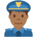 Twitter里的男警官：中黑肤色emoji表情