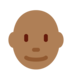 Twitter里的男士：中黑肤色，秃顶emoji表情