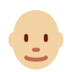 Twitter里的男士：中浅肤色，秃顶emoji表情