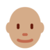 Twitter里的男士：中等肤色，秃顶emoji表情