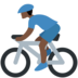 Twitter里的男子自行车运动：深色肤色emoji表情