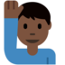 Twitter里的举手的男人：深色肤色emoji表情