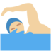 Twitter里的男子游泳：中浅肤色emoji表情