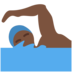 Twitter里的男子游泳：深色肤色emoji表情