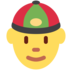 Twitter里的戴无檐便帽帽子、瓜皮帽的男人emoji表情