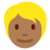 Twitter里的人物：中深色肤色，金发emoji表情
