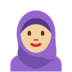 Twitter里的头巾女性：中浅肤色emoji表情