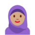 Twitter里的头巾女性：中等肤色emoji表情