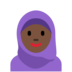 Twitter里的戴头巾的女人：肤色黝黑emoji表情