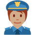 Twitter里的警官：中等肤色emoji表情
