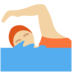 Twitter里的游泳者：中等浅肤色emoji表情