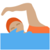 Twitter里的游泳者：中等肤色emoji表情