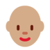 Twitter里的女性：中等肤色，秃顶emoji表情