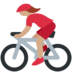 Twitter里的女子自行车运动：中等肤色emoji表情
