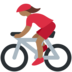 Twitter里的女子自行车运动：中等深色肤色emoji表情