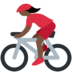 Twitter里的女子自行车运动：深色肤色emoji表情