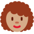 Twitter里的女性：中等肤色，卷发emoji表情