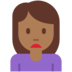 Twitter里的女人皱眉：中等深色肤色emoji表情