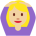 Twitter里的做“好”手势的女人：中等浅肤色emoji表情