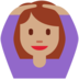Twitter里的做“好”手势的女人：中等肤色emoji表情