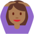 Twitter里的做“好”手势的女人：中黑肤色emoji表情