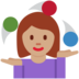 Twitter里的女性杂耍：中等肤色emoji表情