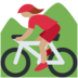 Twitter里的女子山地自行车：中等肤色emoji表情