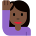 Twitter里的举手的女人：深色肤色emoji表情