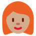 Twitter里的女性：中等肤色，红发emoji表情