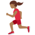 Twitter里的女子跑步：中黑肤色emoji表情