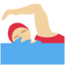 Twitter里的女子游泳：中浅肤色emoji表情