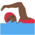 Twitter里的女子游泳：深色肤色emoji表情