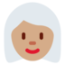 Twitter里的女性：中等肤色，白发emoji表情