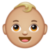 WhatsApp里的婴儿：中等浅肤色emoji表情