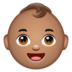 WhatsApp里的婴儿：中等肤色emoji表情