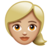 WhatsApp里的女性：中浅肤色，金发emoji表情